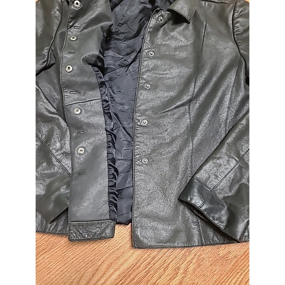 Y2K Vintage CLASSIQUES ENTIER Leather Jacket In Black Size Medium - Picture 6 of 8